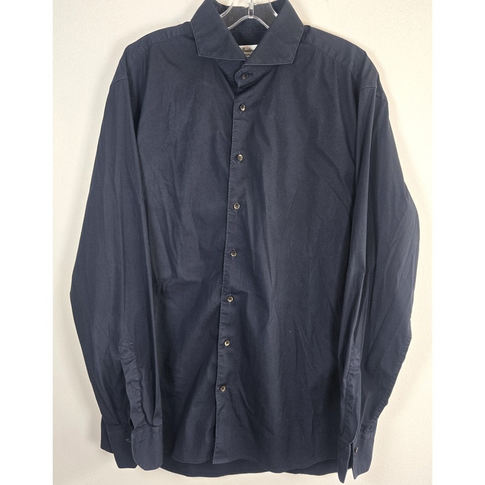 STENSTROMS FITTED BODY‎ Stretch Black Button Up Long Sleeve Shirt 17 (43) Mens
